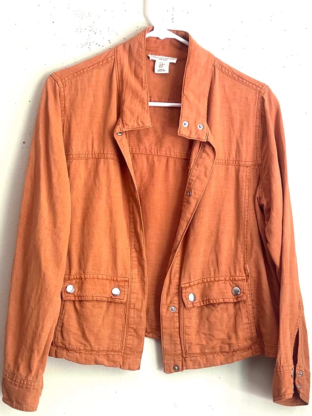 Christian Siriano Orange Utility Jacket with Snap Pockets - Picture 1 of 5